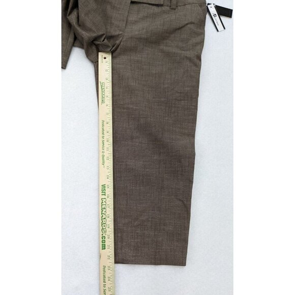 AB Studio Women's Cropped Dress Pants Size 10 Brown Flat Front NEW - Picture 10 of 15